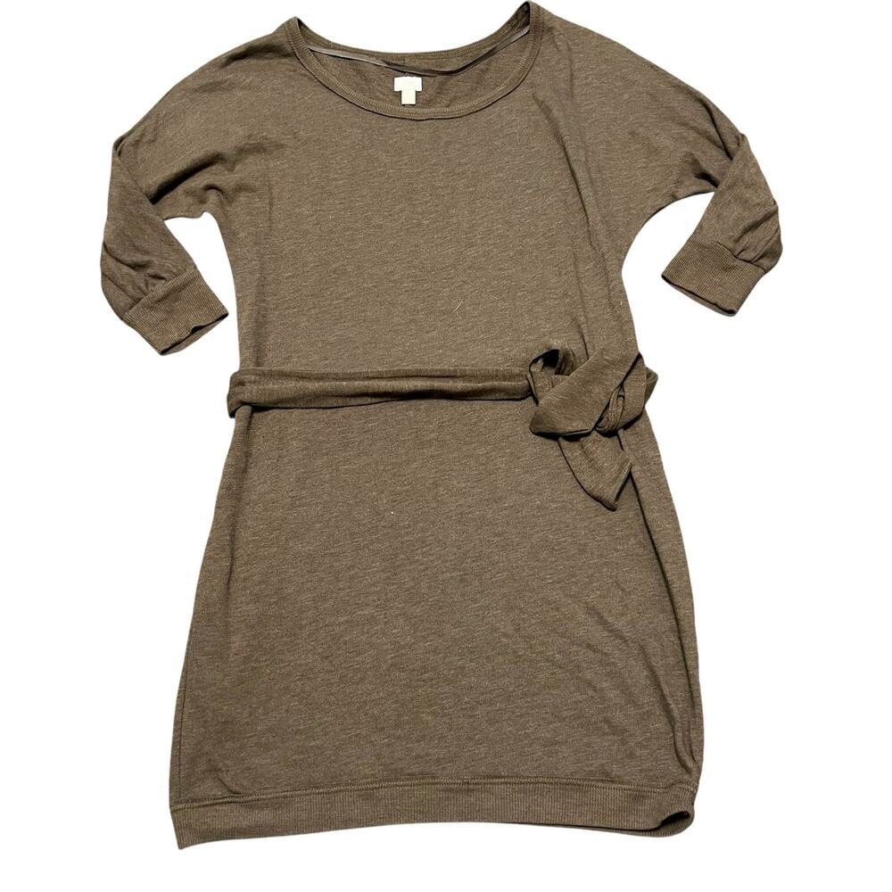 CONVERSE Green/Brown Sweater 3/4" Sleeve Dress W/ Belt Size L